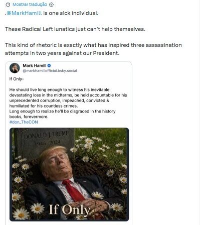 Casa Branca chama Mark Hamill de ‘doente’ após ator publicar imagem de IA de Trump em túmulo; artista se desculpou e apagou postagem