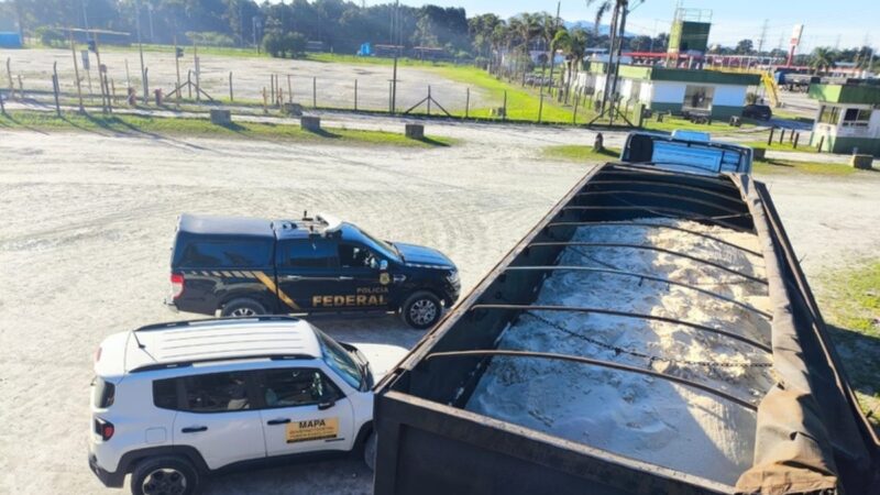 PF e Ministério da Agricultura apreendem 48 toneladas de açúcar com suspeita de adulteração
