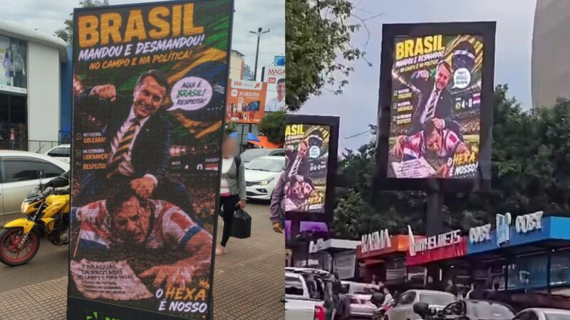 Vídeo: telões com montagem de Bolsonaro agredindo jogador paraguaio causam confusão generalizada na fronteira com o Brasil