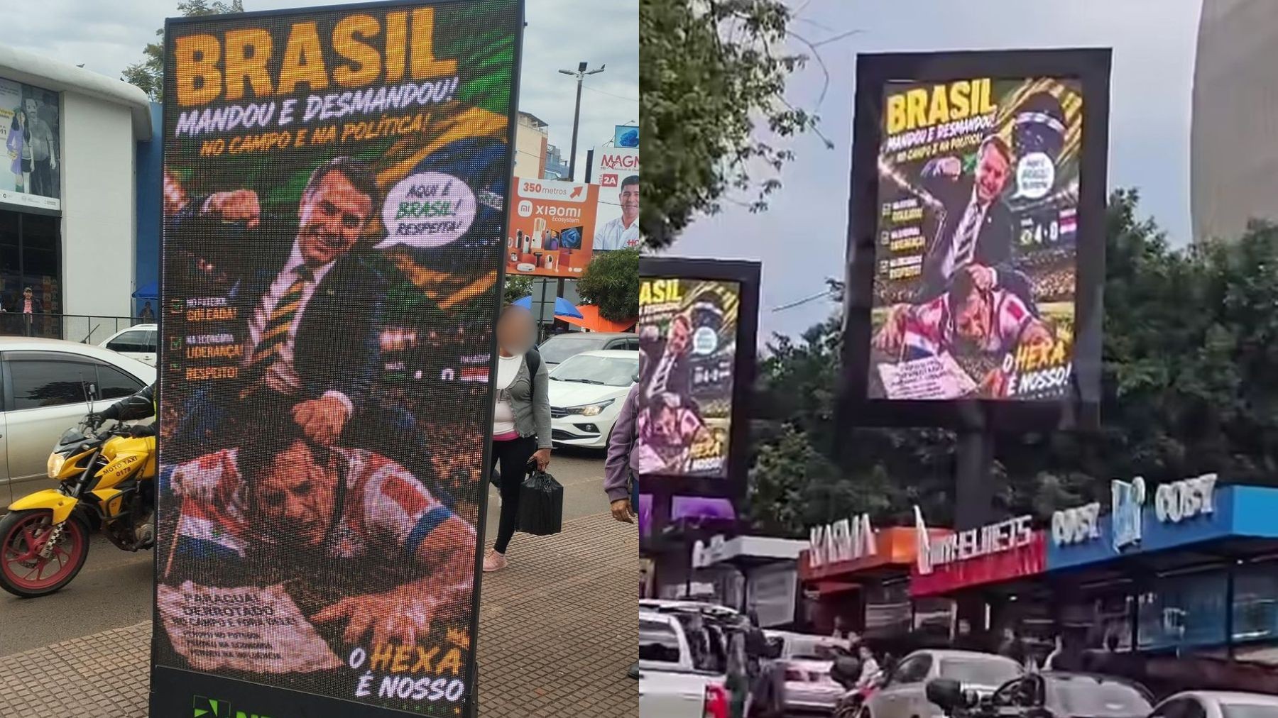Após confusão causada por montagem de Bolsonaro agredindo jogador do Paraguai, painéis na fronteira com o Brasil são desativados