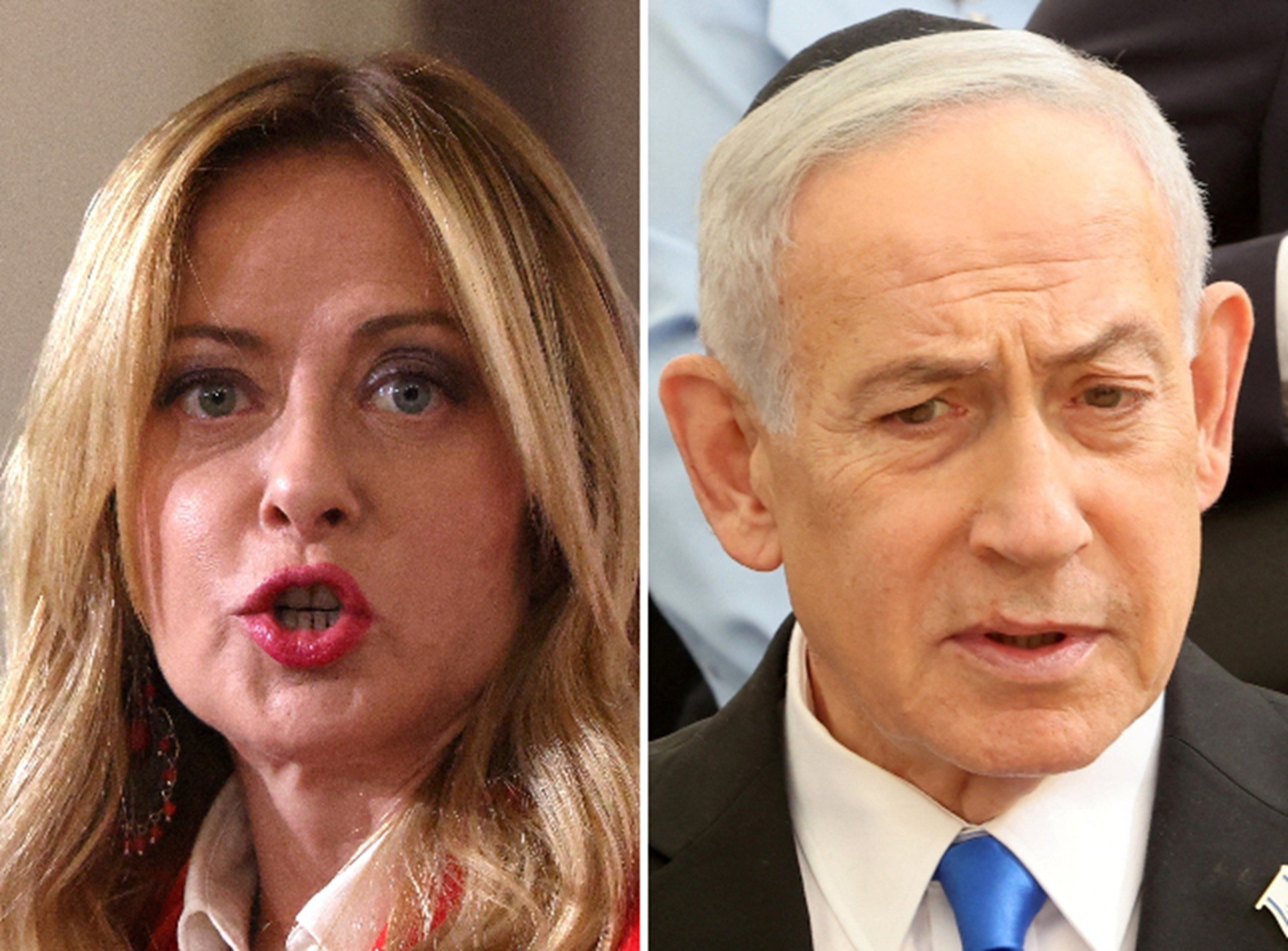 É #FAKE vídeo de Giorgia Meloni se recusando a apertar a mão de Benjamin Netanyahu; cena foi criada com inteligência artificial