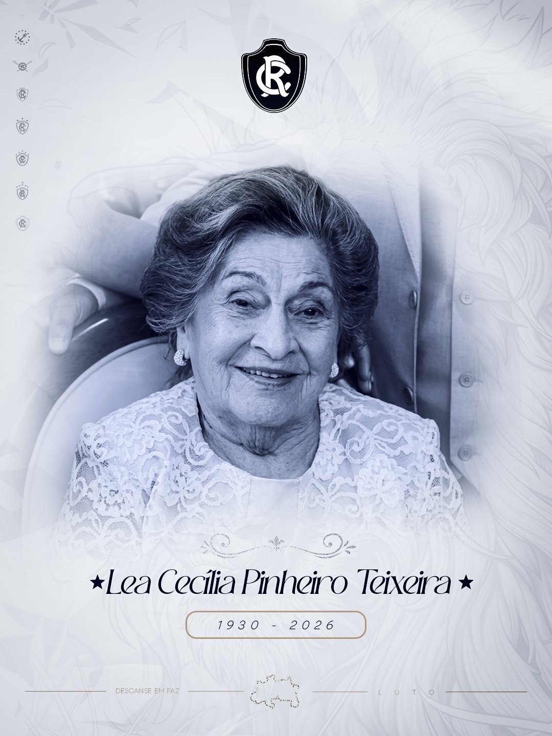 Morre Lea Teixeira, mãe do atual presidente e integrante de família fundadora do Remo