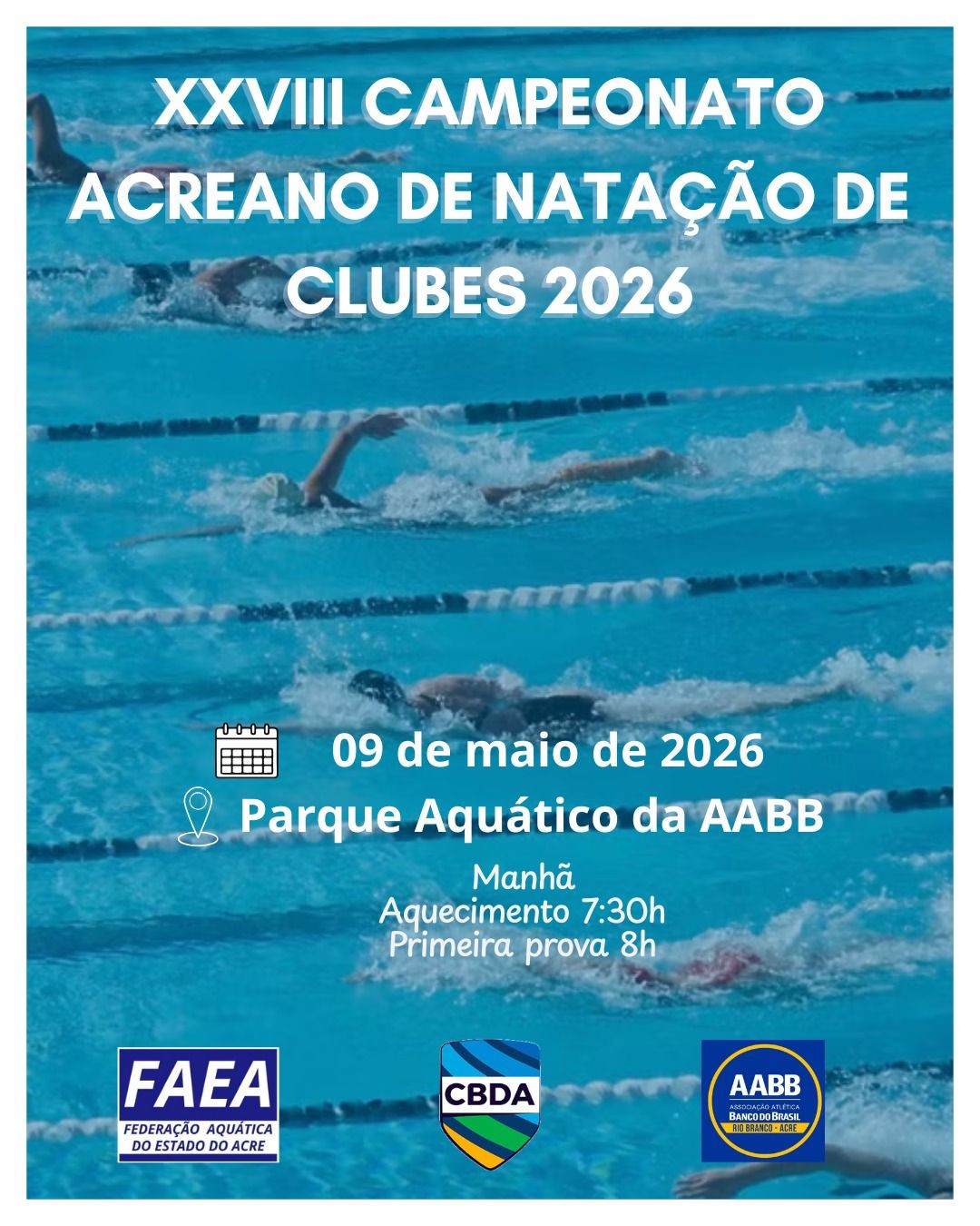 Campeonato Acreano de Natação começa neste sábado; inscrições encerram nesta quinta