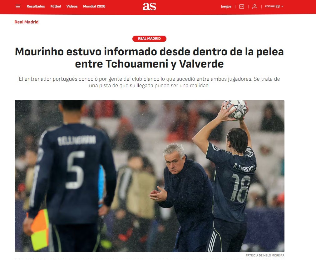 Mourinho recebeu em primeira mão detalhes da briga no Real Madrid, diz jornal