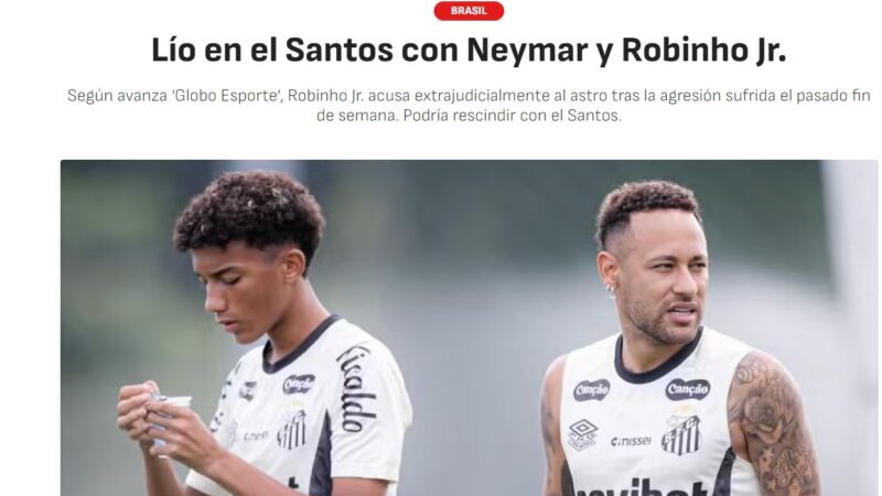 Jornal espanhol reage a acusação contra Neymar: “Santos é um barril de pólvora”