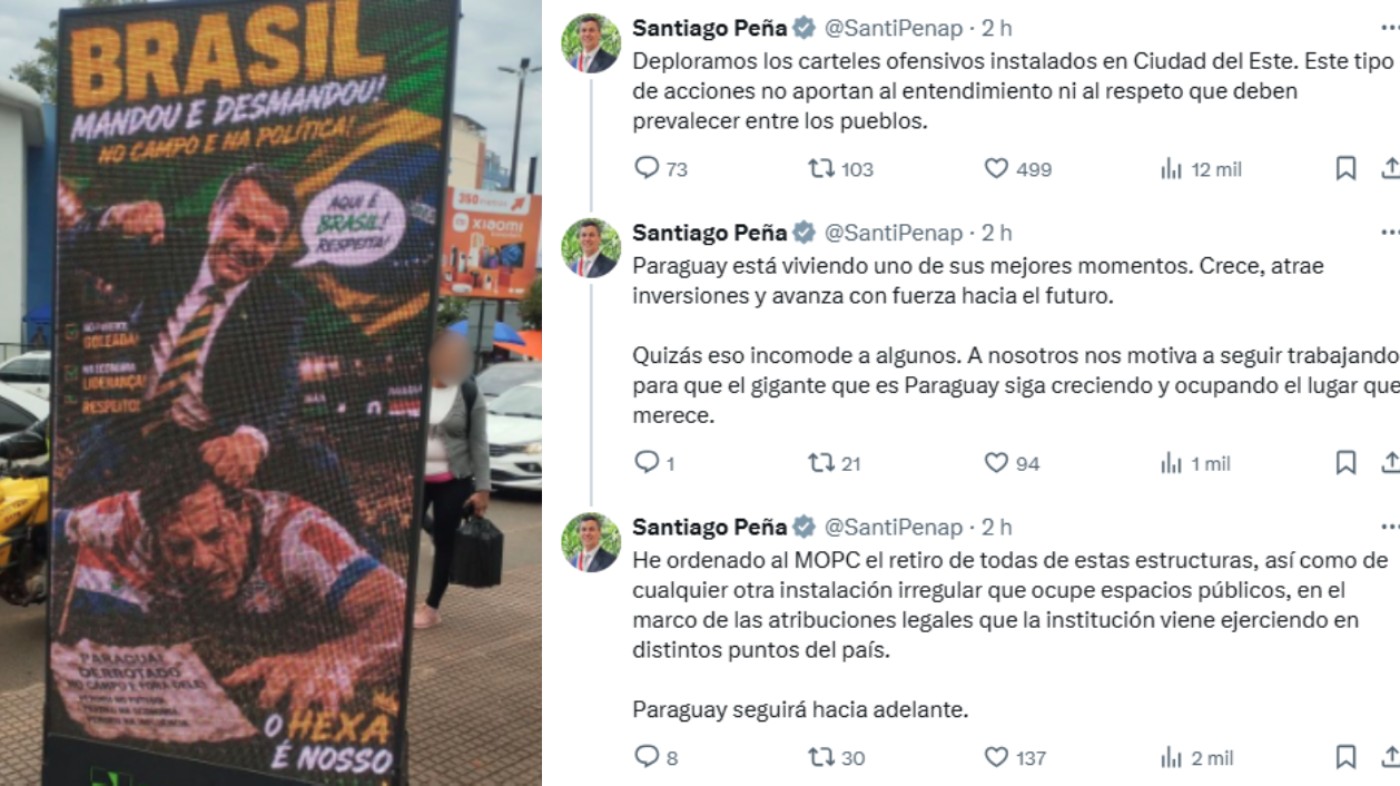 Presidente do Paraguai diz ter ordenado a retirada de telões que exibiram montagem de Bolsonaro agredindo jogador paraguaio