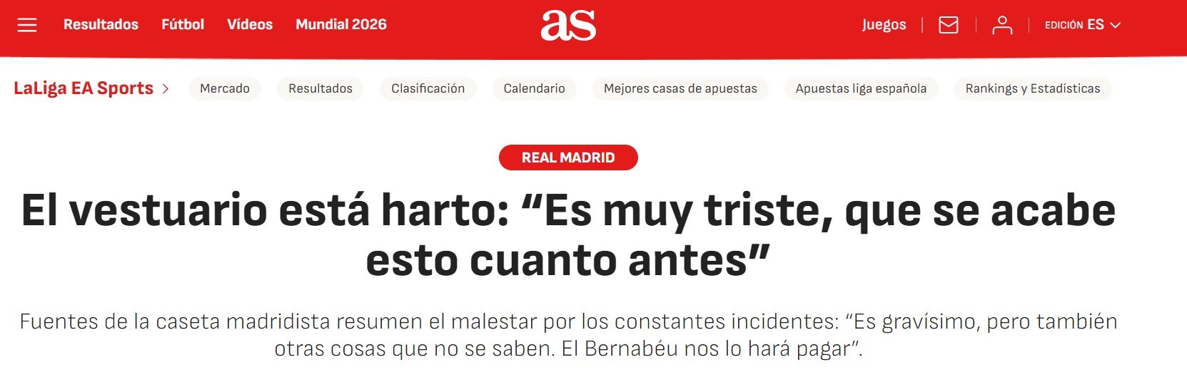 Jornal diz que Valverde provocou briga em treino e expõe crise no Real: “Nem tudo veio à tona”