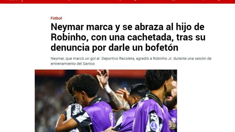 Imprensa internacional elogia abraço de Neymar em Robinho Jr., mas lamenta fase do camisa 10: “Sorte parece ter acabado”