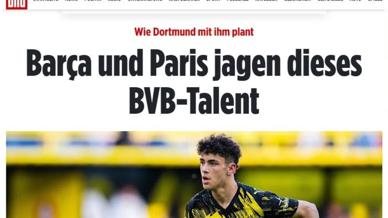 Barcelona e PSG disputam jovem atacante do Borussia Dortmund, diz jornal