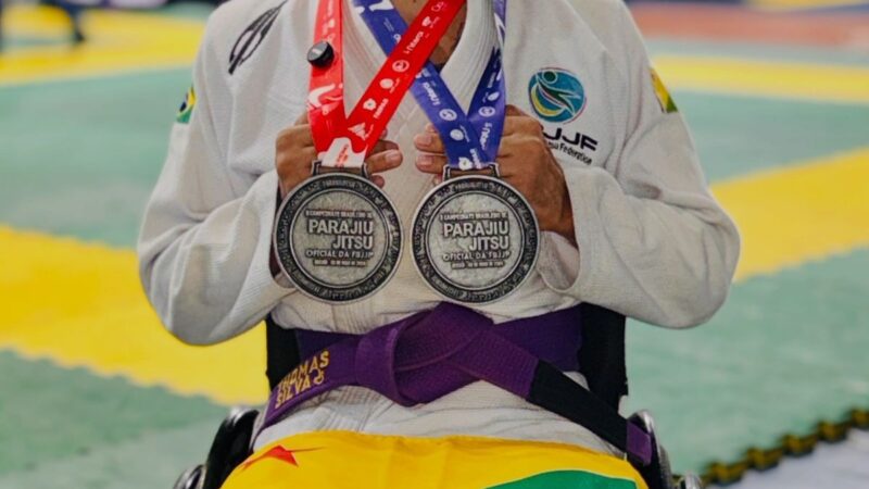 Acreano fatura duas pratas no Brasileiro de Parajiu-jítsu e garante vaga para Mundial na Itália