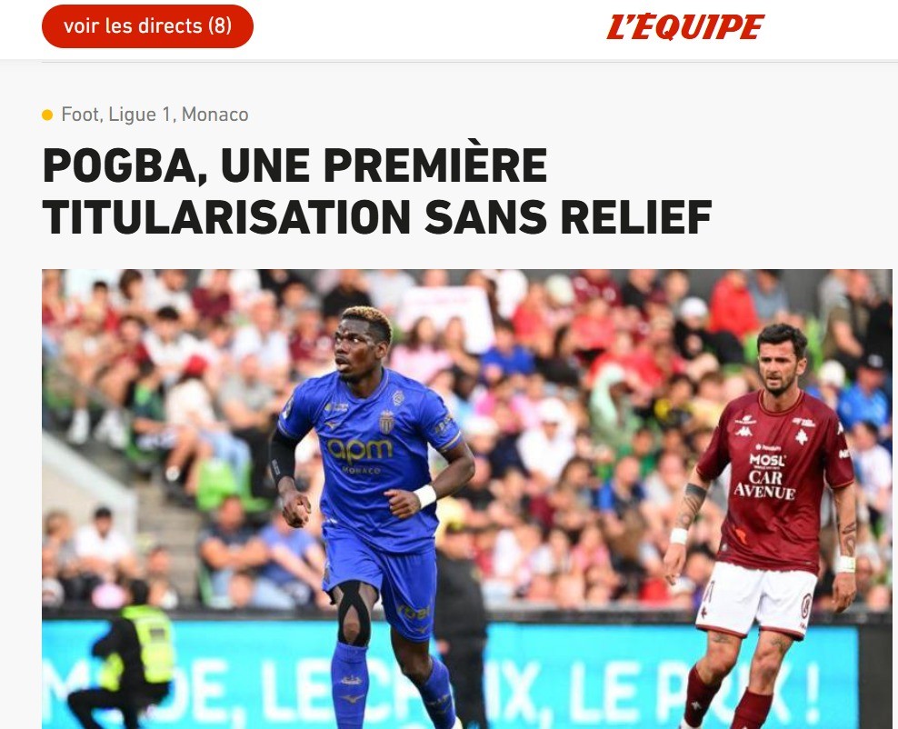 Pogba é detonado em primeira partida como titular após três anos: “Não consegue mais jogar”
