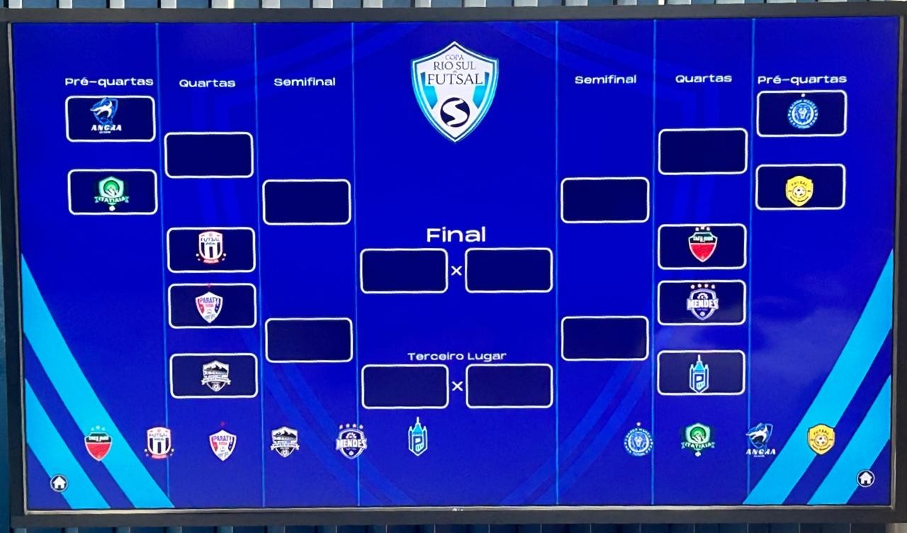 Veja como ficou o chaveamento da segunda fase da Copa Rio Sul de Futsal