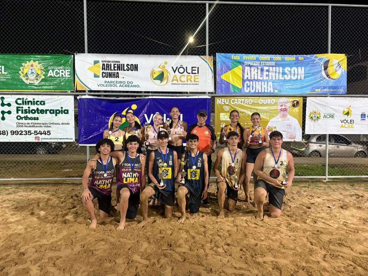 Sophia/Ana Laura e Mathias/Santiago são campeões da 2ª etapa do Acreano de Vôlei de Praia Sub-17