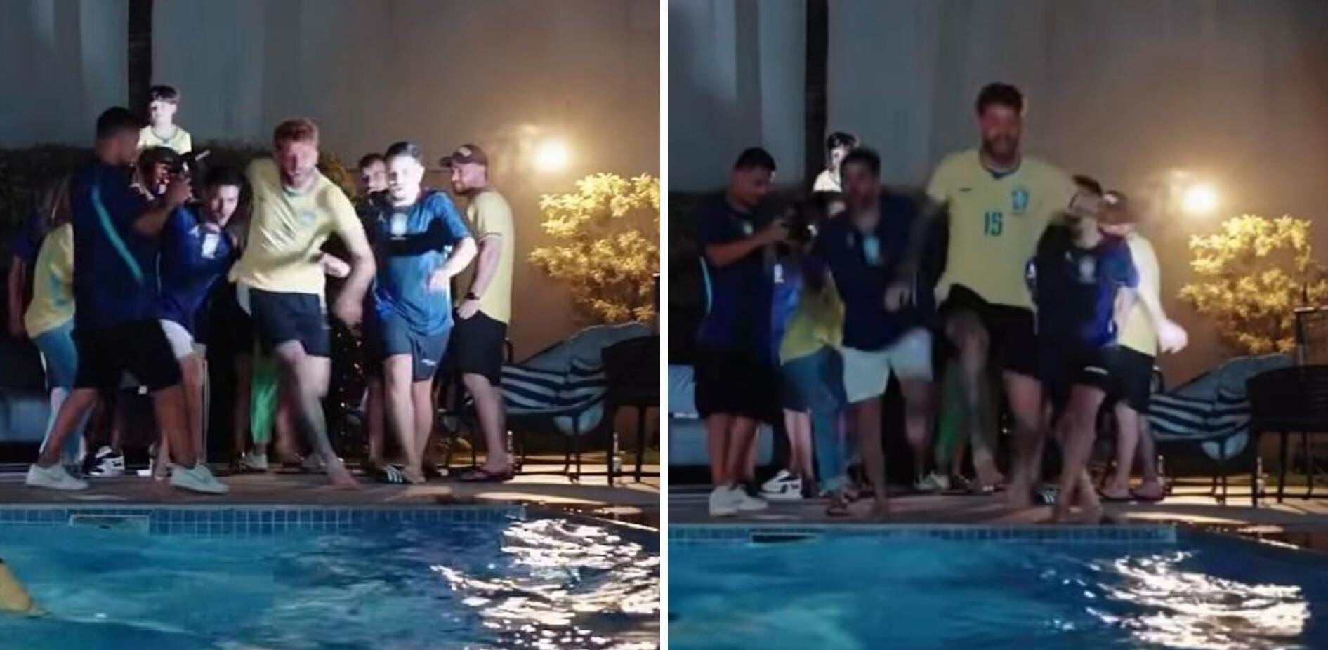 Léo Pereira, do Flamengo, se joga na piscina ao saber de convocação para a Copa do Mundo; veja