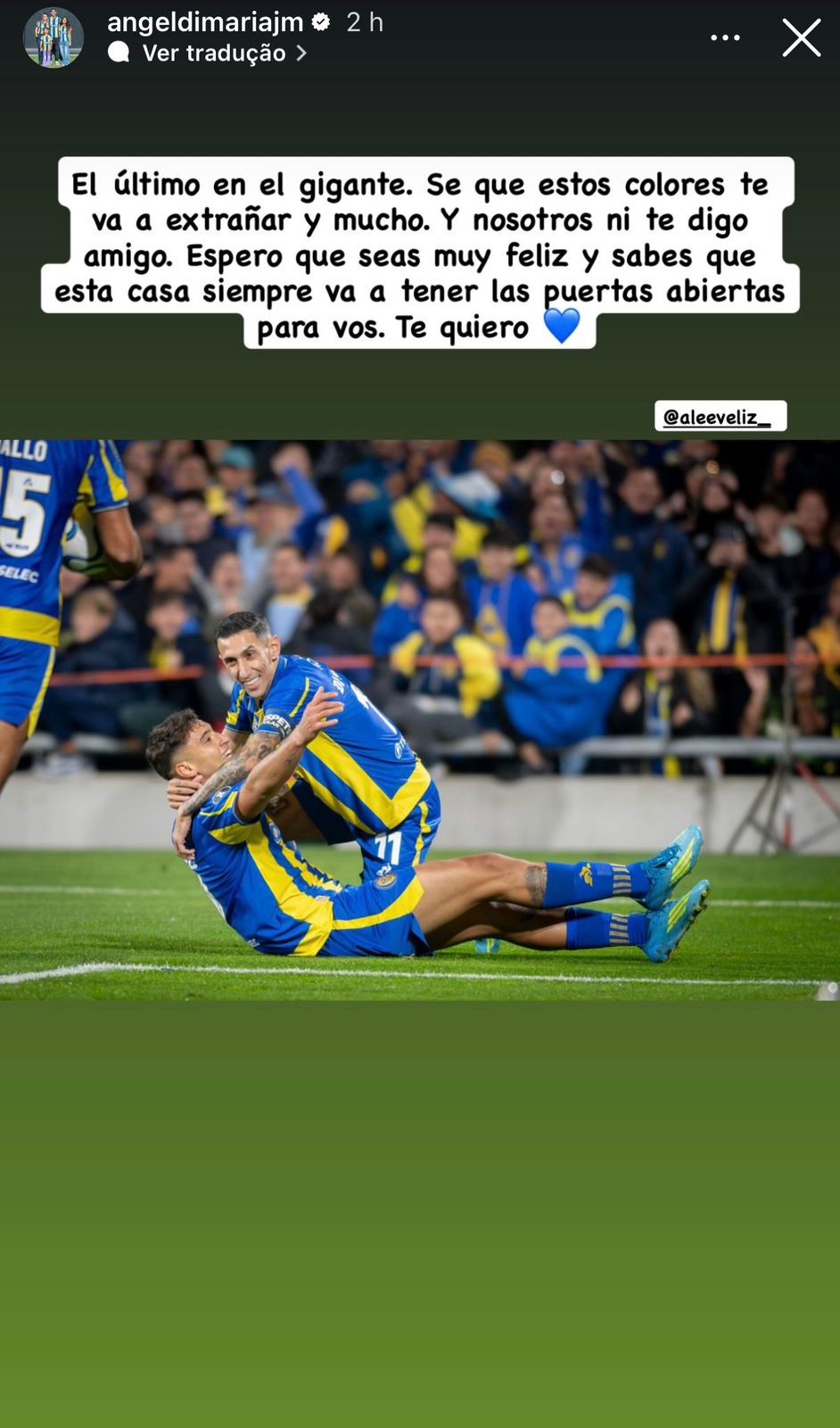 Di María se despede de atacante do Rosario Central acertado com o Bahia
