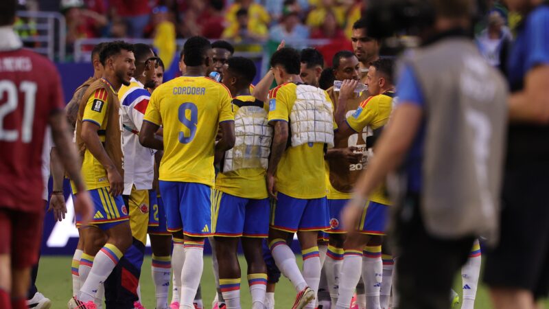 Jogadores da Colômbia usam coletes de gelo durante partida com Portugal para amenizar calor