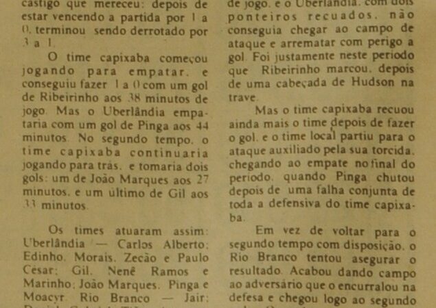Rio Branco-ES tenta quebrar tabu histórico diante do Uberlândia para seguir na Série D