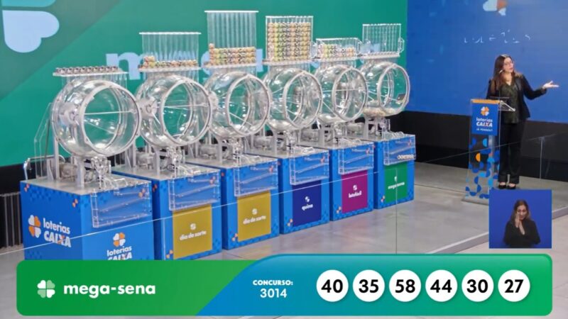 Mega-Sena, concurso 3014: confira os números sorteados