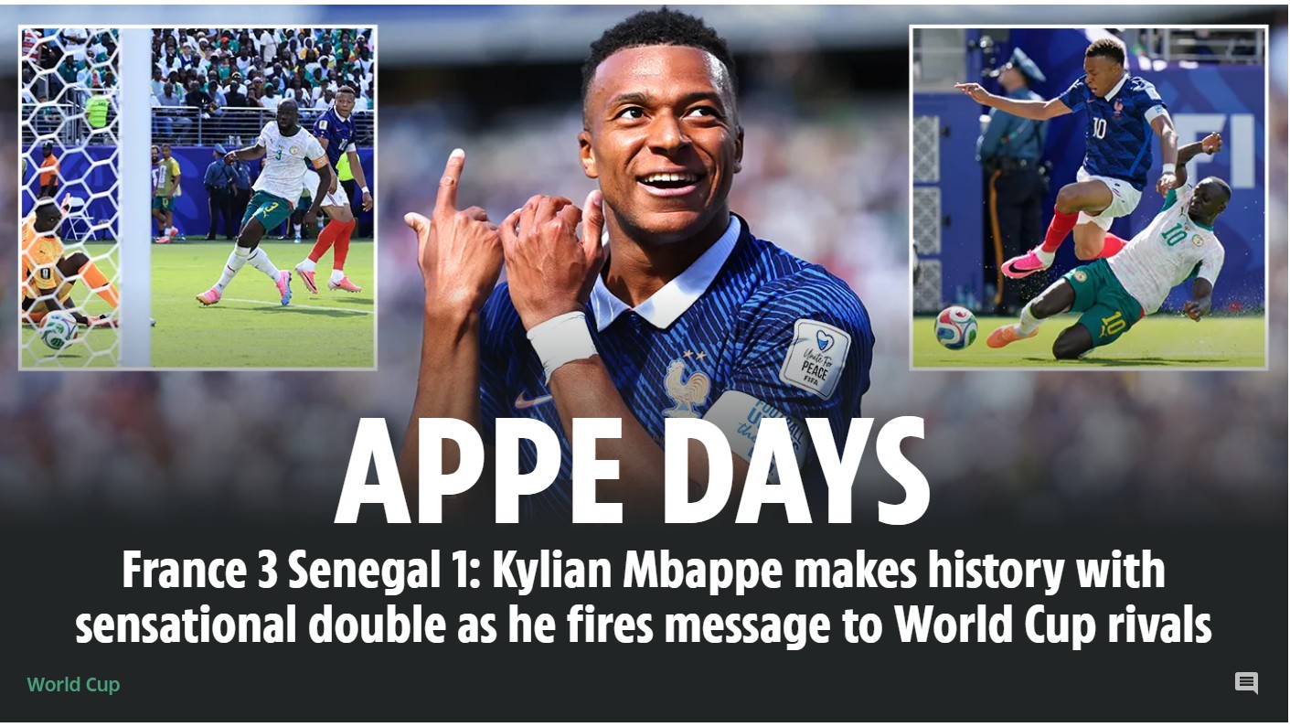 Imprensa internacional repercute atuação de Mbappé na vitória da França: “Magnífico”