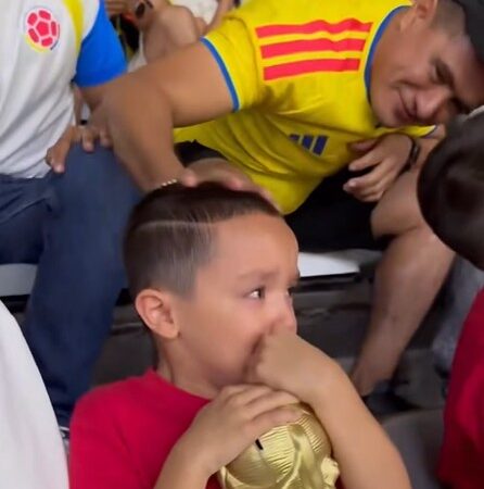 Criança uzbeque chora após gol, mas é consolada por colombianos; vídeo