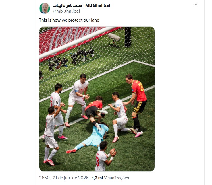 Governo do Irã usa defesaça na Copa como metáfora da guerra contra os EUA: ‘É assim que protegemos nossa terra’