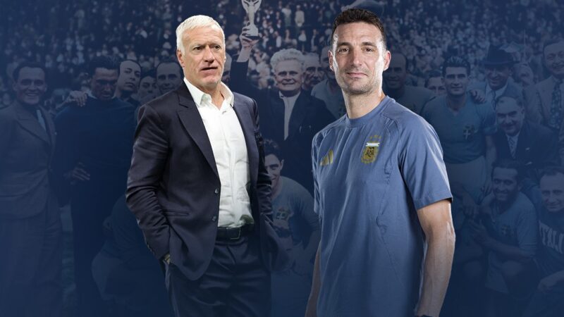 Scaloni e Deschamps tentam igualar recorde de 88 anos na Copa do Mundo