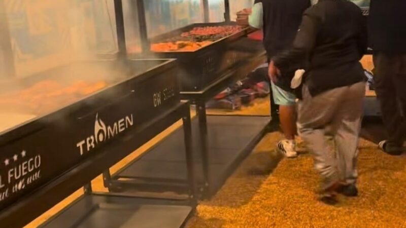 Tornado atrapalha churrasco na concentração da Argentina