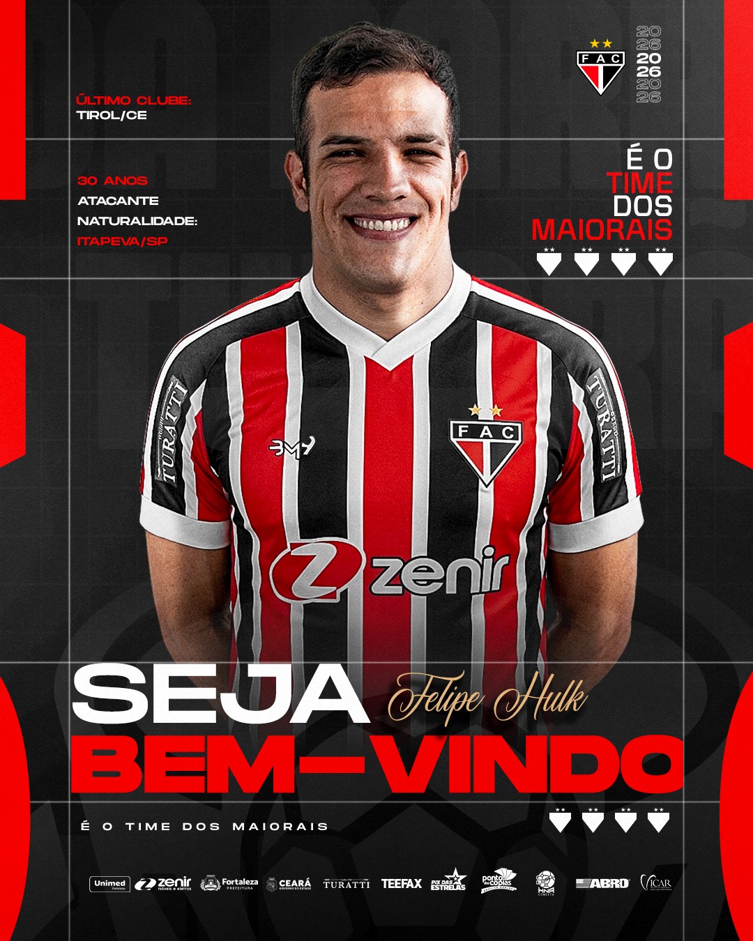 Ferroviário anuncia atacante Felipe Hulk para sequência da Série D