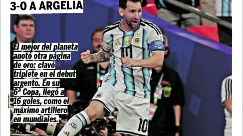 Jornal ‘Olé’ exalta Messi em estreia na Copa do Mundo: “Você nunca se cansa”