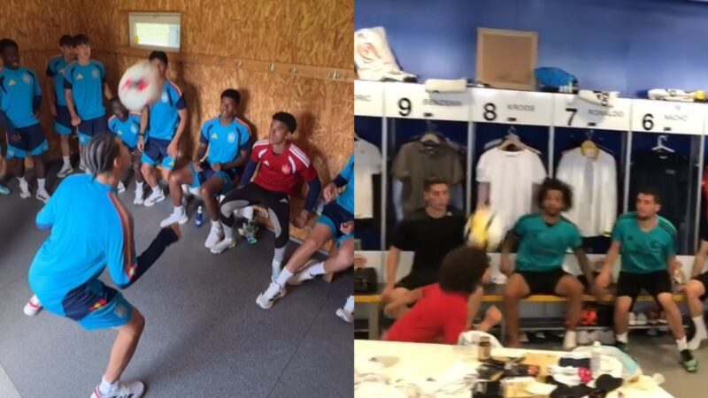 Filho de Marcelo recria vídeo que o fez viralizar com jogadores do Real Madrid; assista