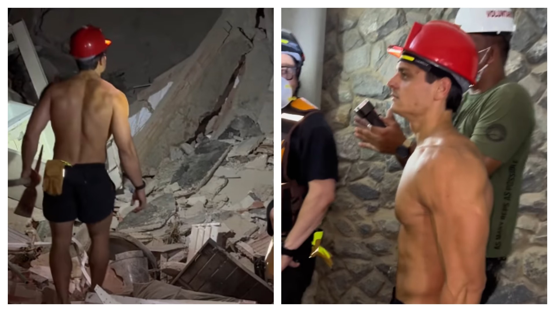 Influenciador é criticado após gravar vídeo sem camisa entre escombros na Venezuela
