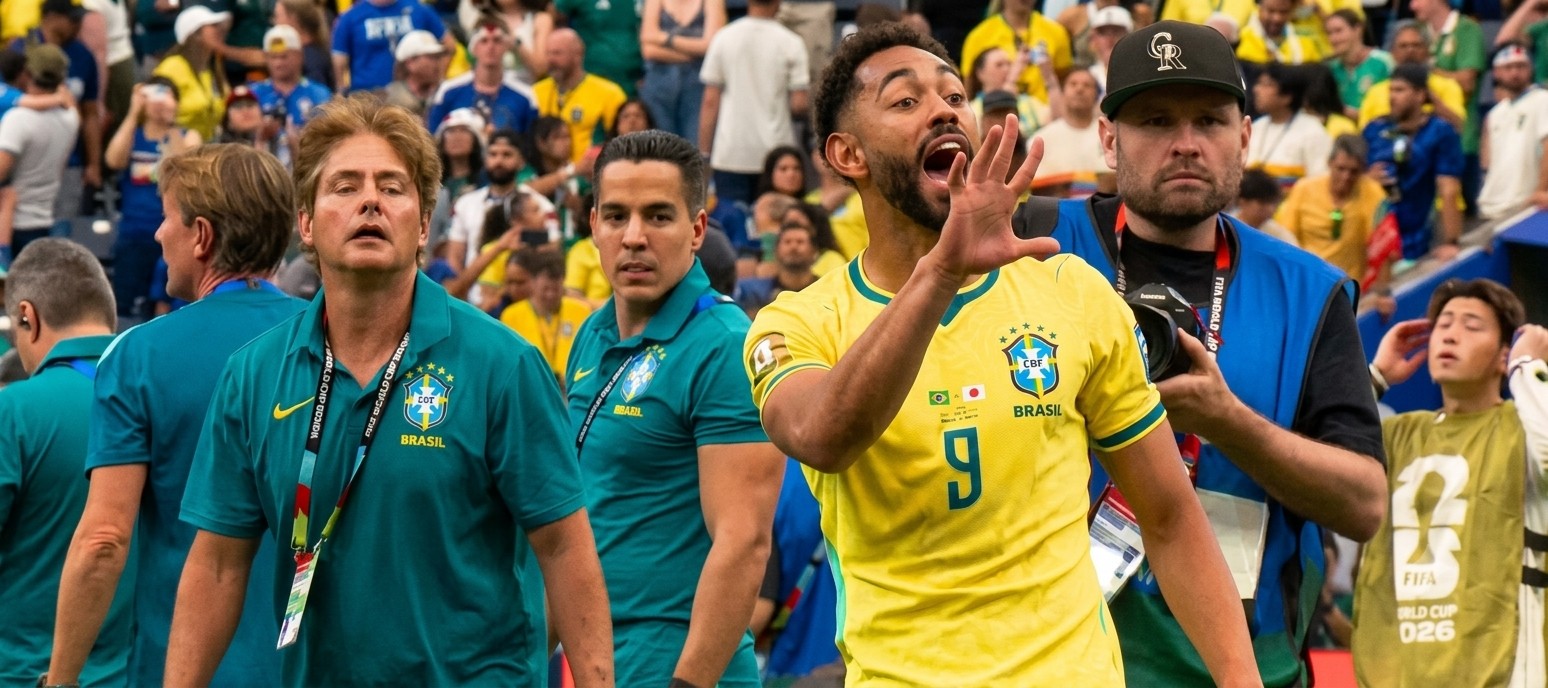 Matheus Cunha explica provocação com títulos do Brasil para japonês: “É bom colocá-lo no lugar dele”