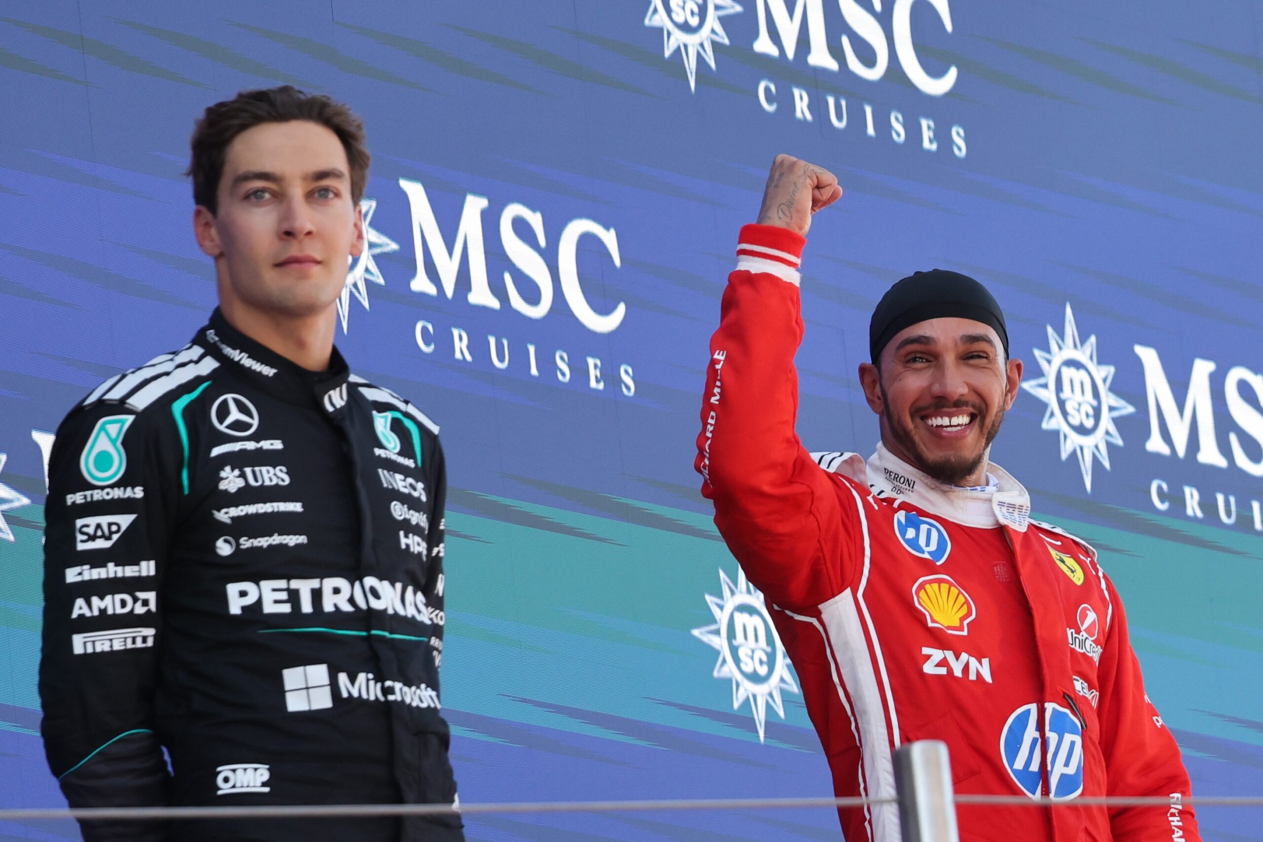 Mercedes repensa duelos internos na pista, e Russell elogia Hamilton: “Grande ameaça”