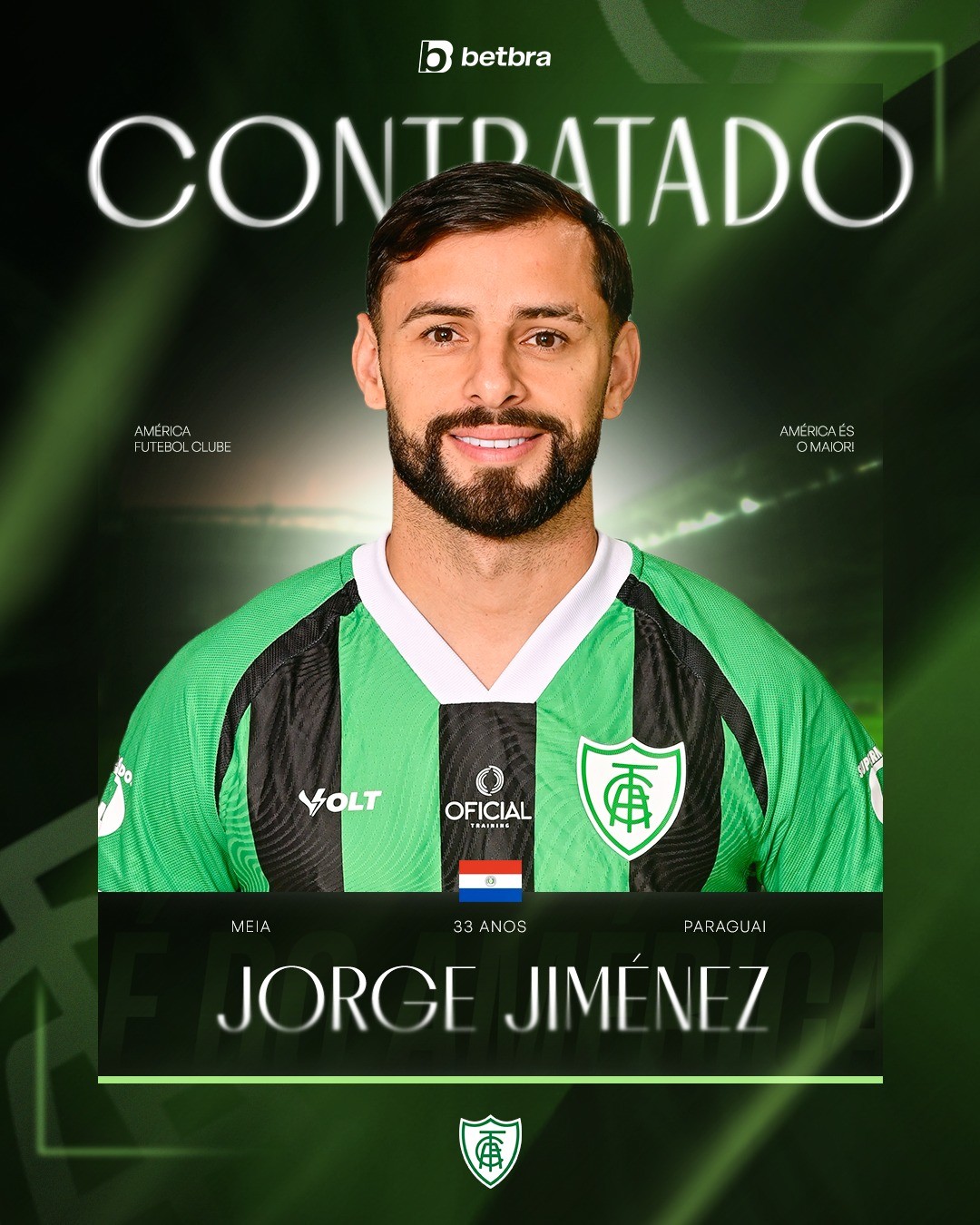 América-MG anuncia contratação de volante paraguaio tricampeão brasileiro