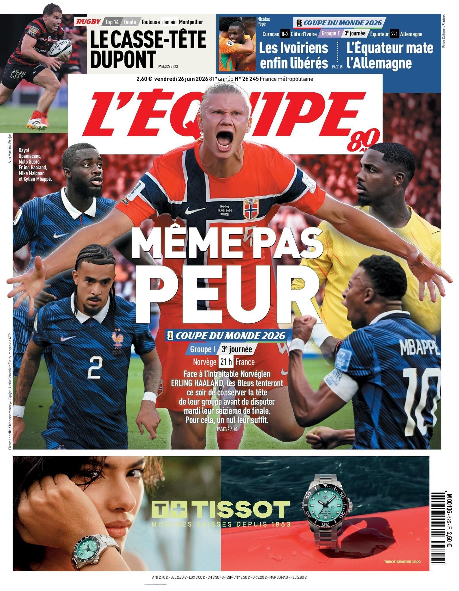 Jornal francês manda recado para Haaland antes de Noruega x França: “Nem um pouco de medo”
