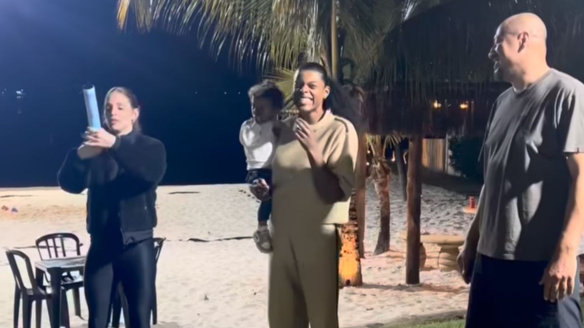 Fê Garay faz “chá revelação” na festa de despedida de Camila Brait com estrelas do vôlei; VÍDEO