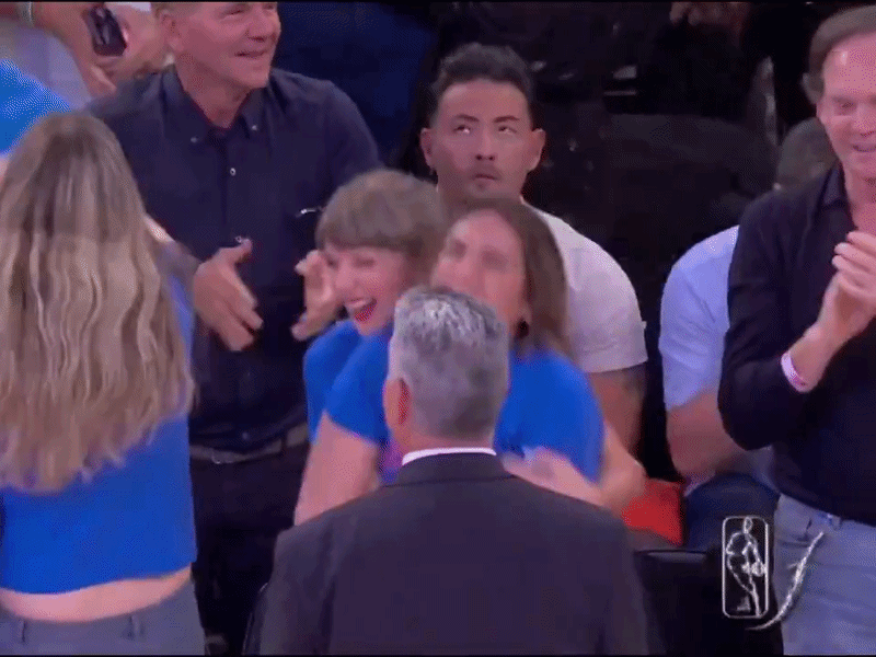 Taylor Swift vibra com virada dos Knicks sobre os Spurs e viraliza nas redes; veja vídeo