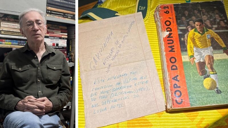 Autógrafo de Garrincha vira joia em acervo com mais de mil itens históricos da seleção brasileira