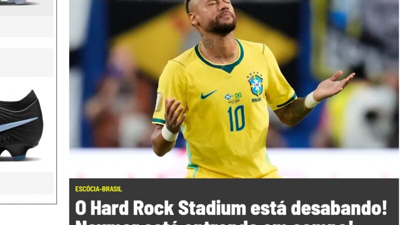 Imprensa internacional repercute vitória do Brasil contra a Escócia e estreia de Neymar na Copa