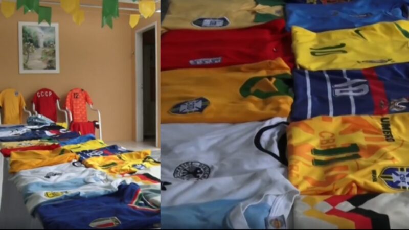 Pernambucano coleciona camisas das seleções campeãs do mundo; veja imagens