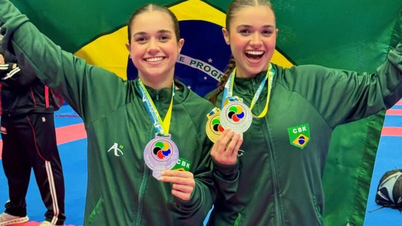 Com dobradinha na final, gêmeas de Praia Grande conquistam três medalhas no Pan-Americano de Karatê