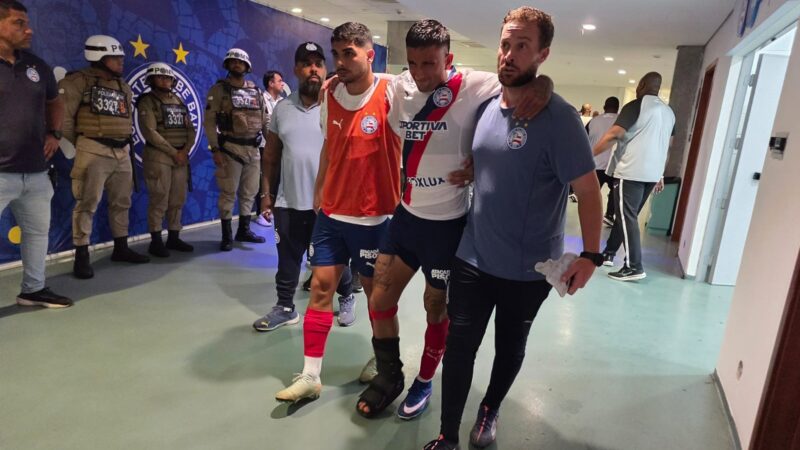 Kike Olivera, do Bahia, tem suspeita de fratura descartada, mas vai fazer novos exames