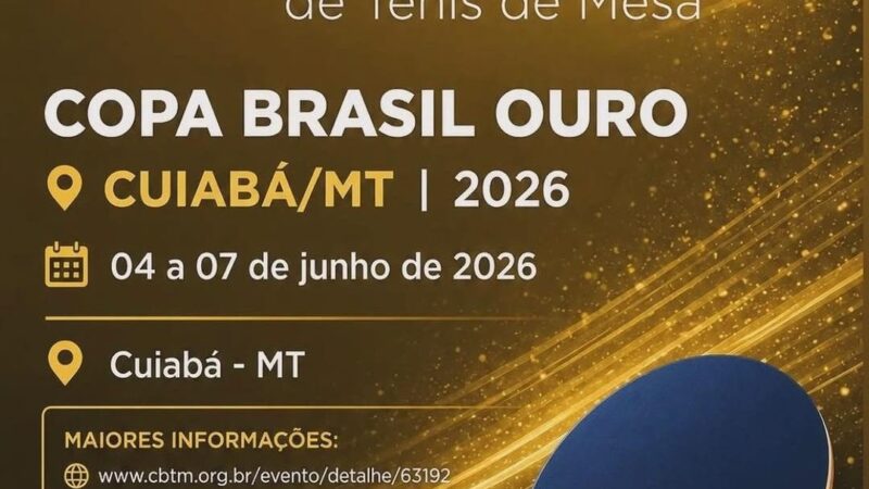Copa Brasil Ouro de Tênis de Mesa terá mais de mil jogos em Cuiabá