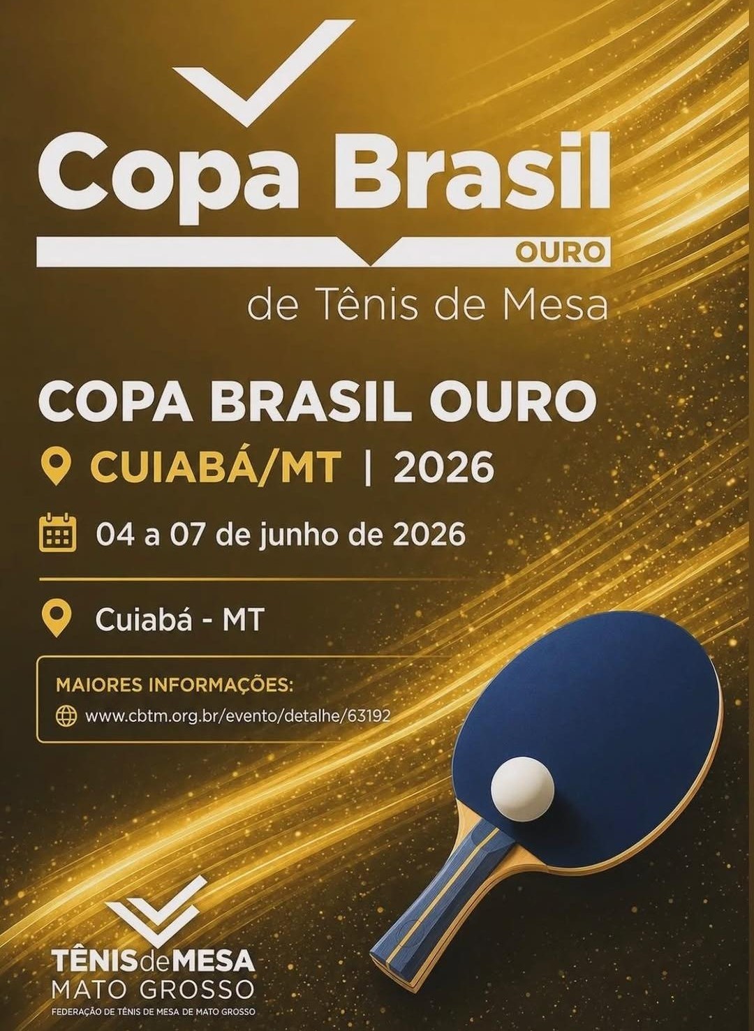 Copa Brasil Ouro de Tênis de Mesa terá mais de mil jogos em Cuiabá