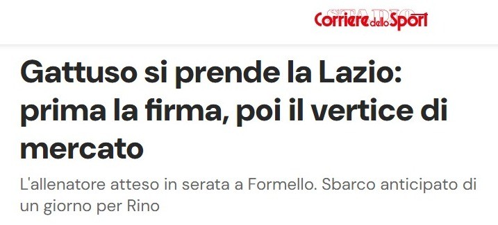 Gattuso acerta com a Lazio dois meses depois da eliminação da Itália na repescagem da Copa