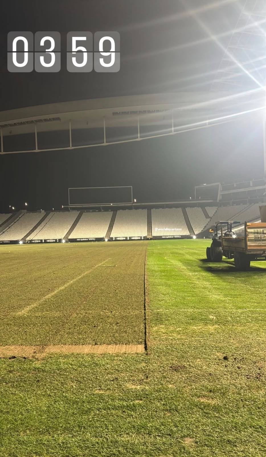 Corinthians inicia troca do gramado da Neo Química Arena durante pausa para Copa
