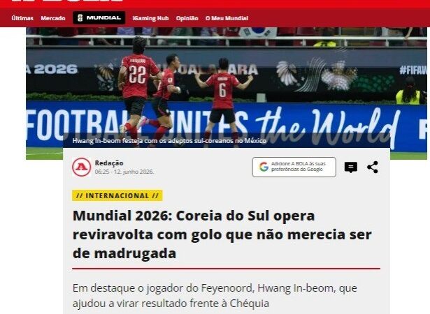 “Gol que não merecia ser de madrugada”: veja a repercussão da virada da Coreia na Copa