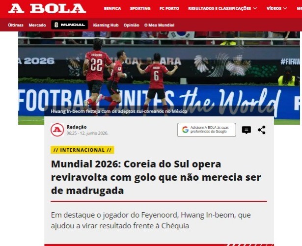 “Gol que não merecia ser de madrugada”: veja a repercussão da virada da Coreia na Copa