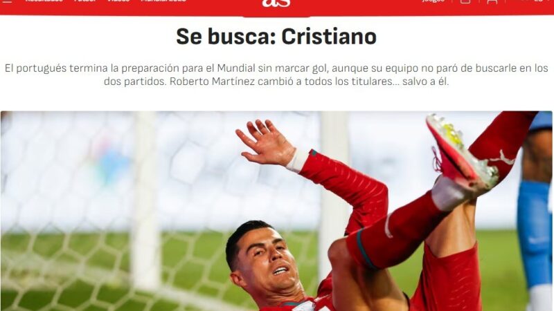 Jornal espanhol questiona momento de CR7 antes da Copa: “Procura-se Cristiano”