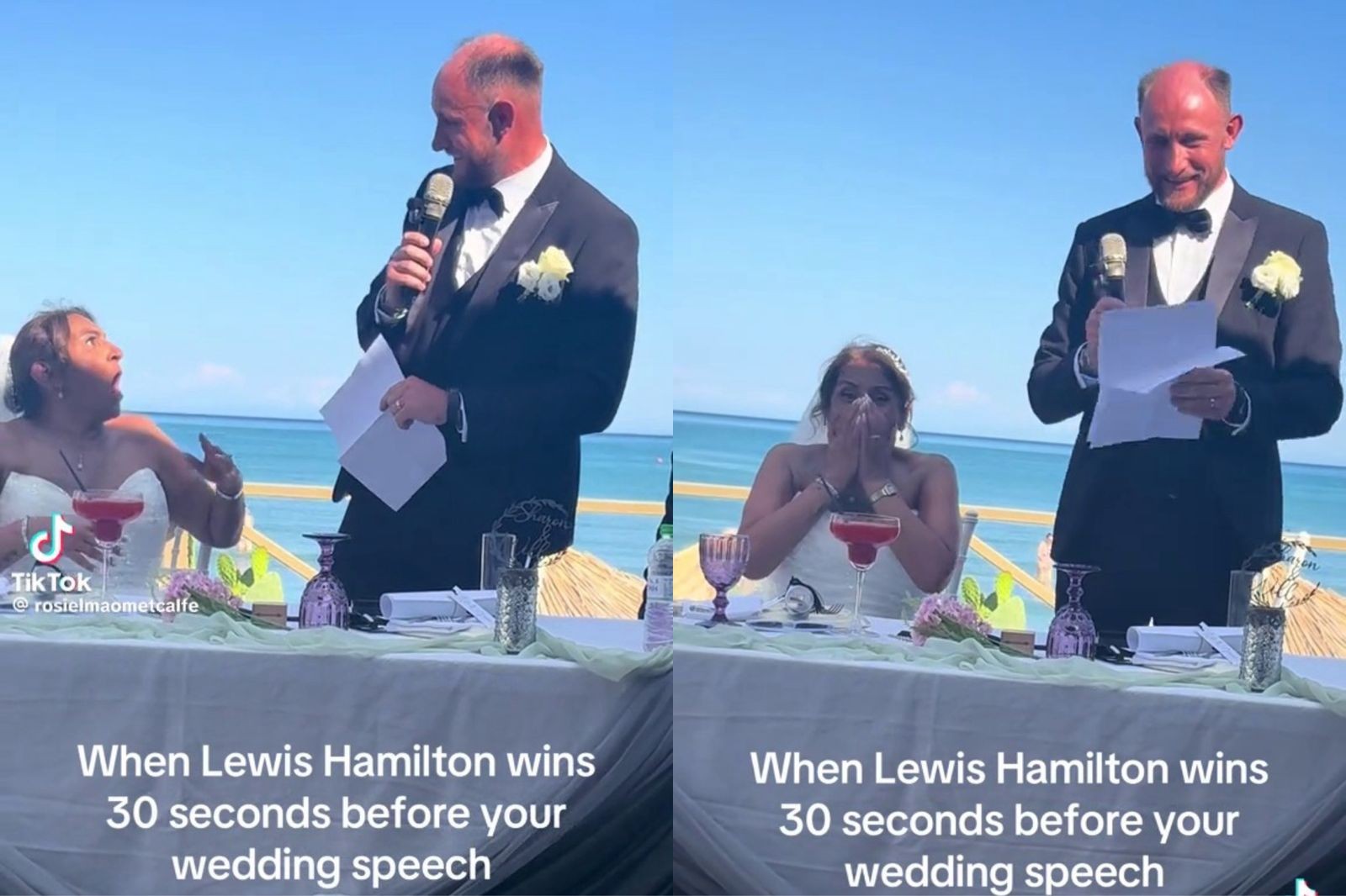 Noivo interrompe casamento para anunciar vitória de Hamilton em Barcelona; veja vídeo